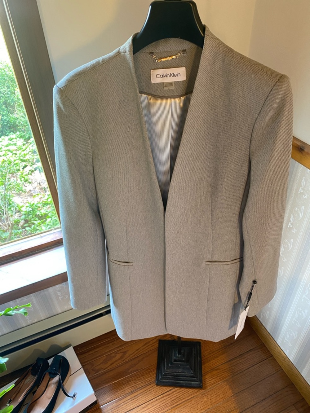 Calvin Klein Light Gray Open-Front Women's Coat